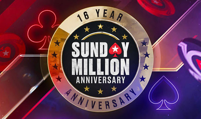 Sunday Million, 16års Jubilæum, Pokerstars, Online Poker, Poker, Pokernyheder