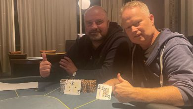 Claes Vinge Olsen til venstre, og Brian Madsen, Casino Marienlyst, Danske Pokernyheder, Poker, Pokernyheder